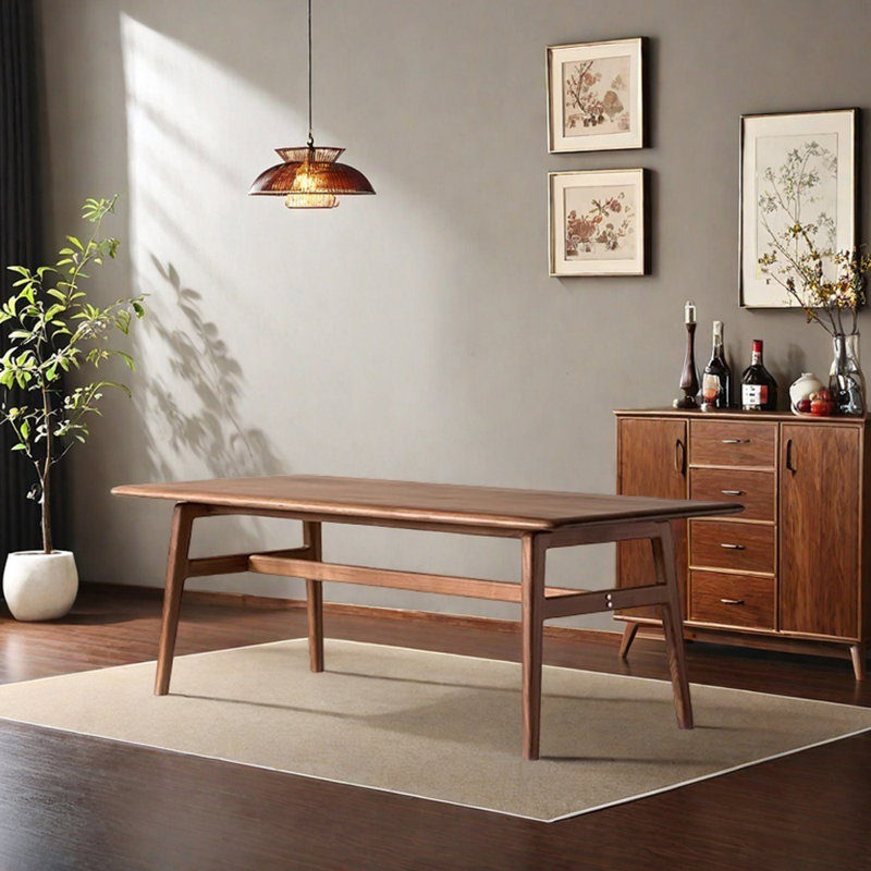 Table en bois de noyer durable de haute qualité, H 29,92 po x L 86,61 po x l 35,43 po