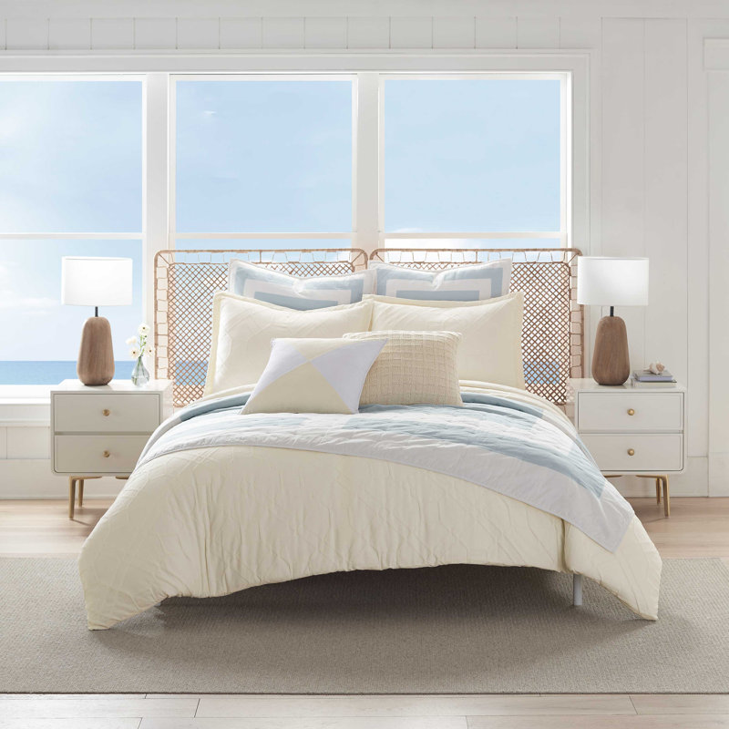 Southern Tide Savannah Ivory Comforter Set, King Comforter + 2 Standard Pillow Shams
