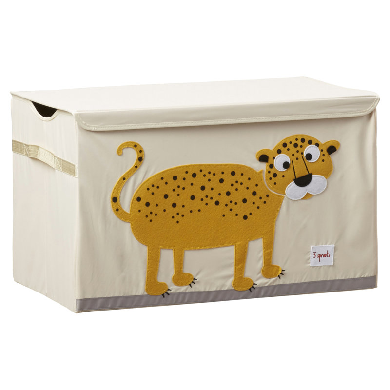 3 Sprouts  - Toy Chest Storage Box for Kids Playroom, Leopard