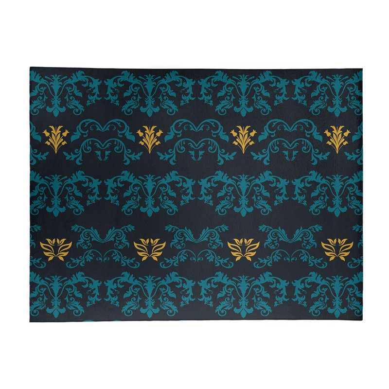 Damask Indoor Rug, Rectangle 5' x 7'