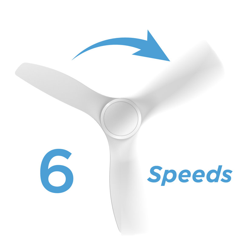 ONE Smart Modern All Season 52" Ceiling Fan with LED Light, Remote, Reversible and Compatible with Alexa/Google 6 Speeds and Light Kit included