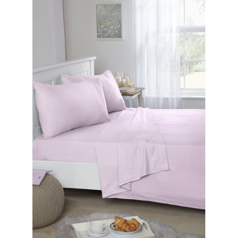 Hollange Flannel Fitted Sheet, Pink, Kingsize