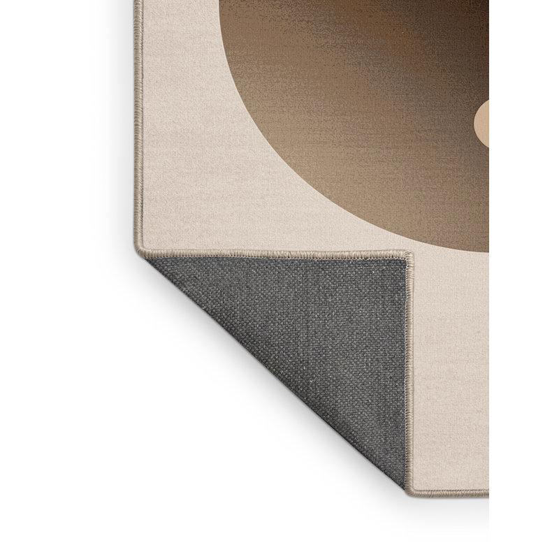 Tapis moelleux moelleux en Yin Yang Symbole minimaliste beige, 6x9
