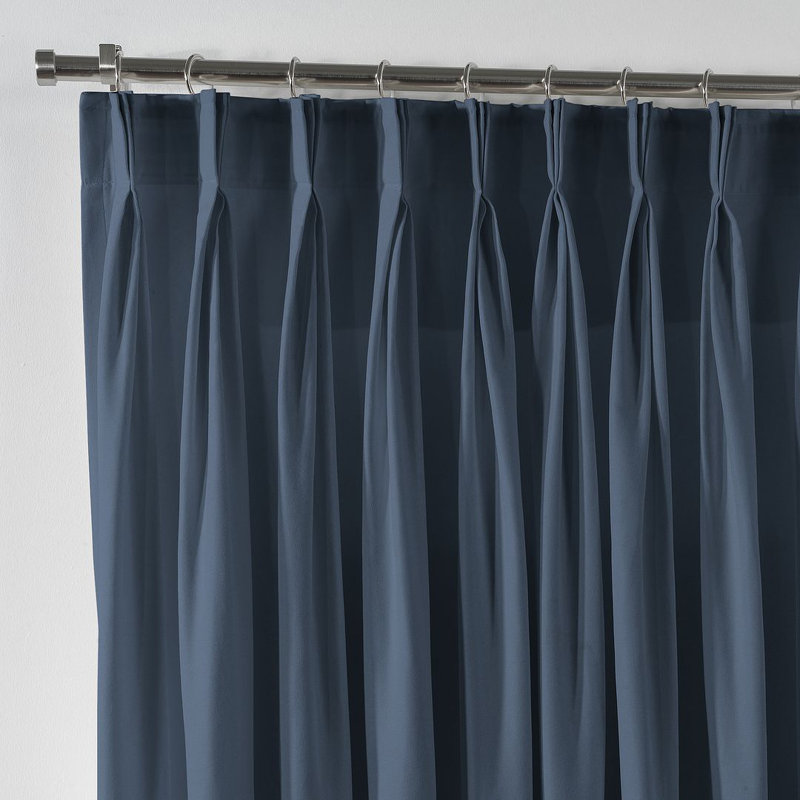Room Darkening Single Curtain Panel, 65cm Width x 425cm Drop, Navy