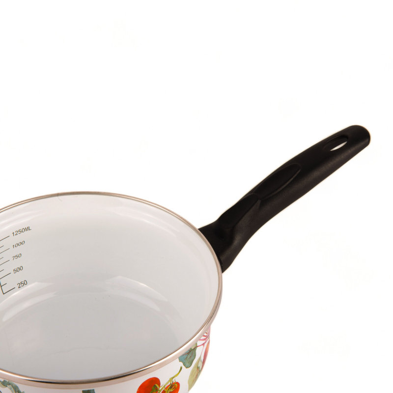 Casserole en émail Italian Garden 1,45 pte avec échelle de litre