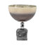 Bol décoratif moderne avec base sculpturale en métal et en aluminium et verre artisanal - pièce décorative contemporaine pour la décoration intérieure-1571940104