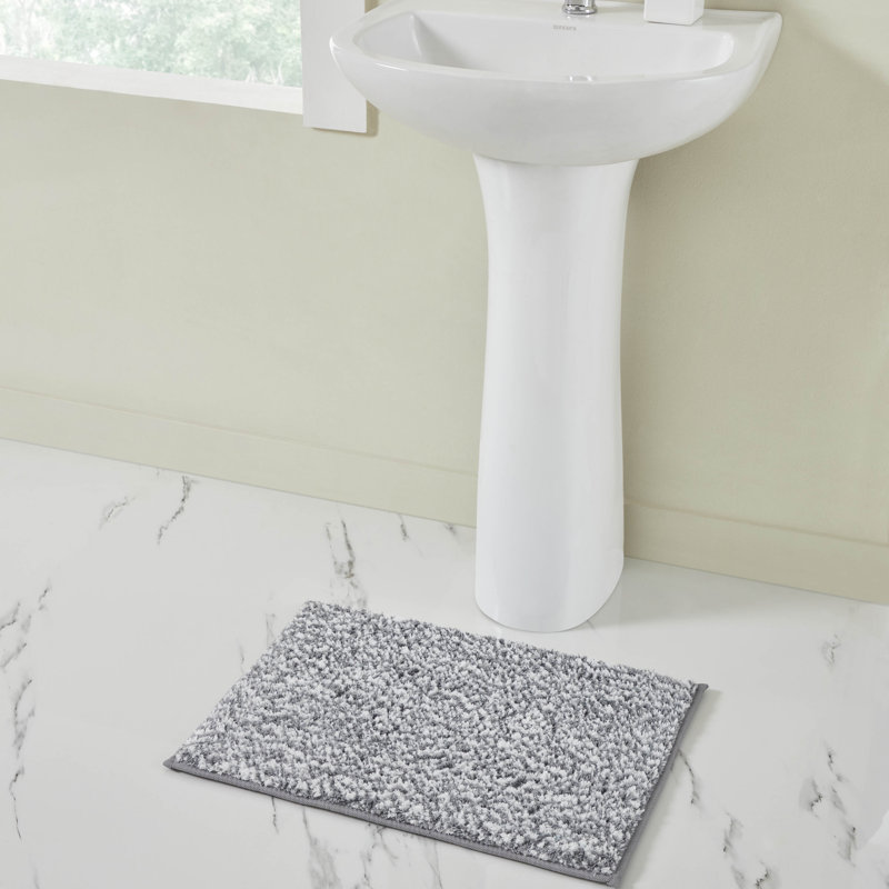Tapis pour salle de bain Home , Gris, Simple - L 20 po x l 32 po