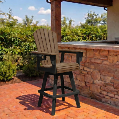 Fauteuil bar pivotant Kevin Adirondack, noir