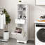 Armoire de trieur de linge inclinable en blanc - un compartiment, un tiroir, fabriqué en E1 avec peinture pour un rangement pratique et durable