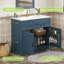  Meuble-lavabo 36 po avec lavabo en céramique, armoire de rangement en bois massif avec 2 portes, bleu-1756723869
