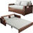 59" Convertible Sofa Sleeper with Storage,Grey cushion Sectional Sleeper Sofa with Reversible Chaise,Solid wood Sofa Bed 3 in 1 Pull Out Couch Bed for Living Room,Apartment,Bedroom,Office-1653145131-1653145124-1653145129