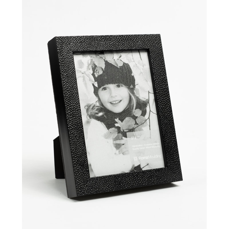 Cadre pour photo simple en bois embossé, Noir, 4 po x 6 po