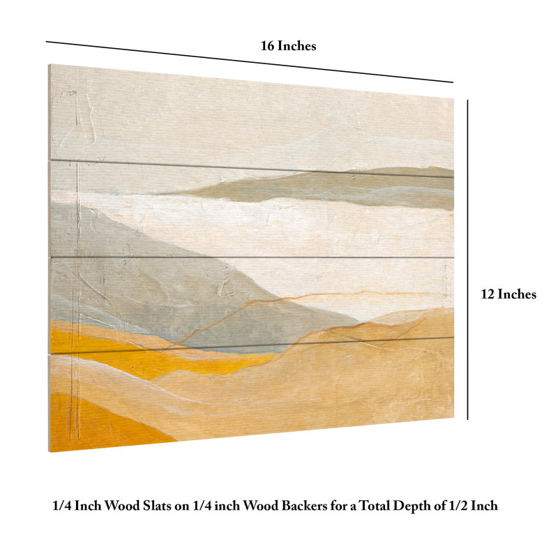 Design Fabrikken Yellow Field Wood Slat Art, H 12 po x l 16 po