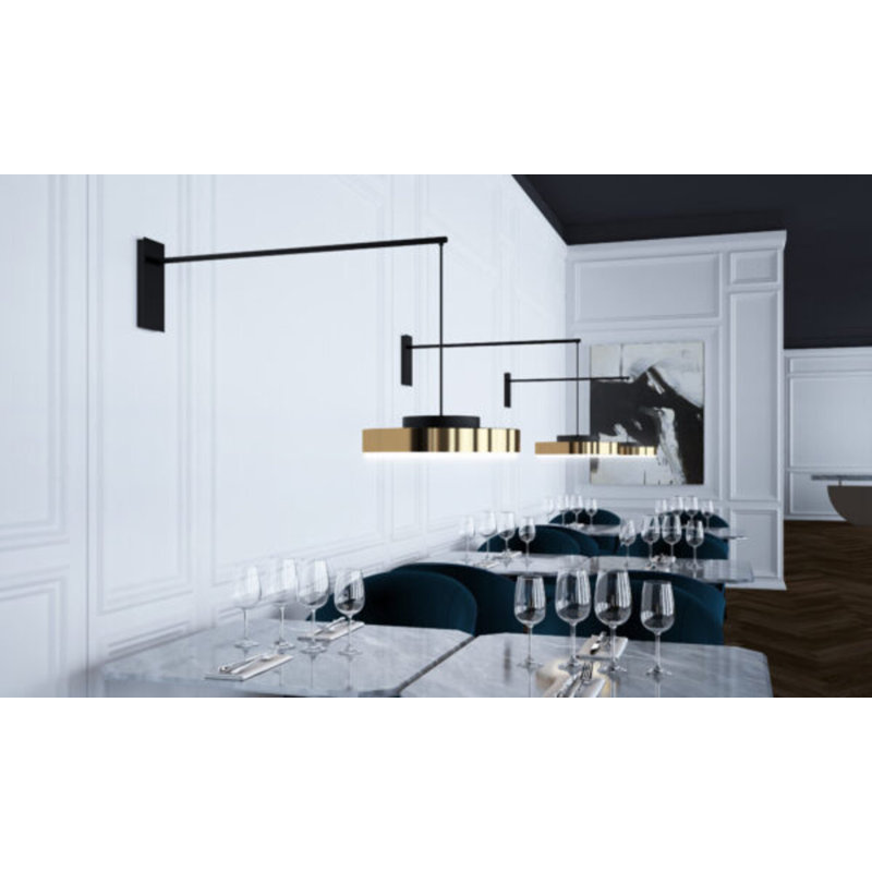 Discus Wall Lamp, Matt White Lacquered, Polished Nickel