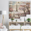 Paysage urbain «Eiffel avec fleurs roses», peinture-35109234-35109238