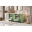 Armoire de salle de bain 72 po avec portes à texture gaufrée, grand meuble-lavabo avec huit tiroirs, quatre portes à fermeture en douceur et comptoir double, rangement de salle de bain avec portes en verre