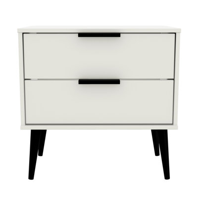Fully Assembled Berryhill 2 Drawer Bedside Table