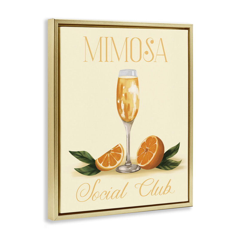  Mimosa Social Club Canvas Wall Art by Hey Bre! Creative Studio, H 31 po x l 25 po, Cadre flottant métallique doré