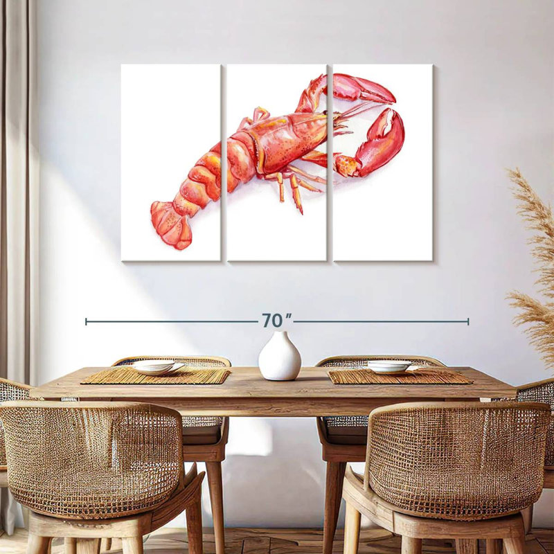 Brampt Vibrant Lobster, 36" H x 57" W