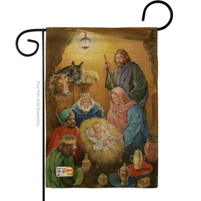 Double Sided 18.5'' H x 13'' W Polyester Christmas Garden Flag