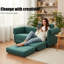 Reversible Sleeper Sofa Bed With High-density Foam And Metal Frame-1847280622