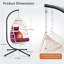 Fauteuil suspendu pour l'extérieur avec support et chaise pour balançoire en osier pour l'extérieur. Rose rouge-1422504741