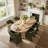 6- Person Dining Table Sets With Extendabe Oval Table & 6 Upholstered Fabric Dining Chairs-1069440393