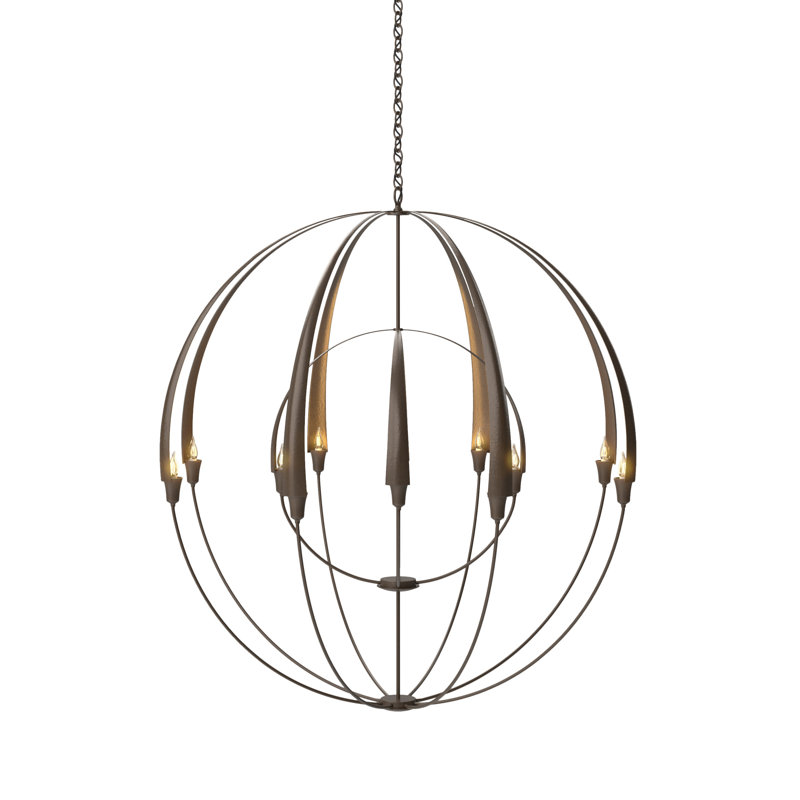 Cirque Double 12 - Light Sphere Globe Chandelier, Bronze