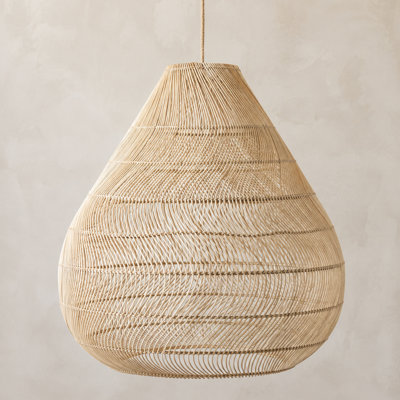 26 in. H Rattan Bell Pendant Shade