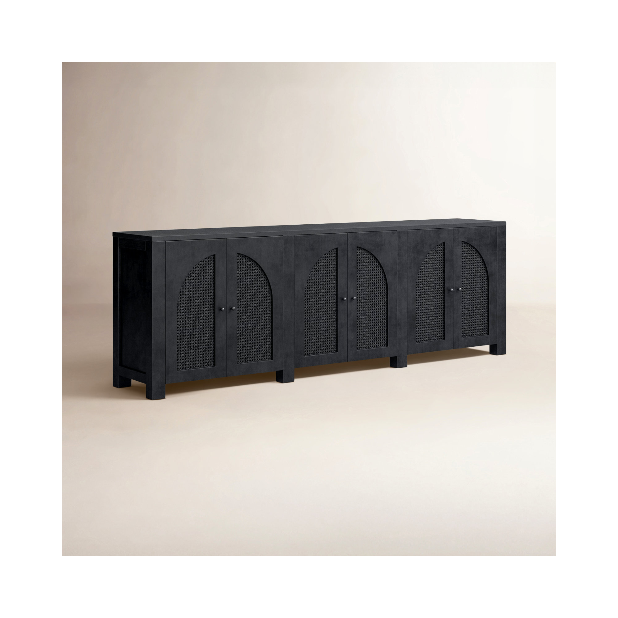 Silfa Sideboard, 33"H x 98"W x 18"D, Black Wash Mango