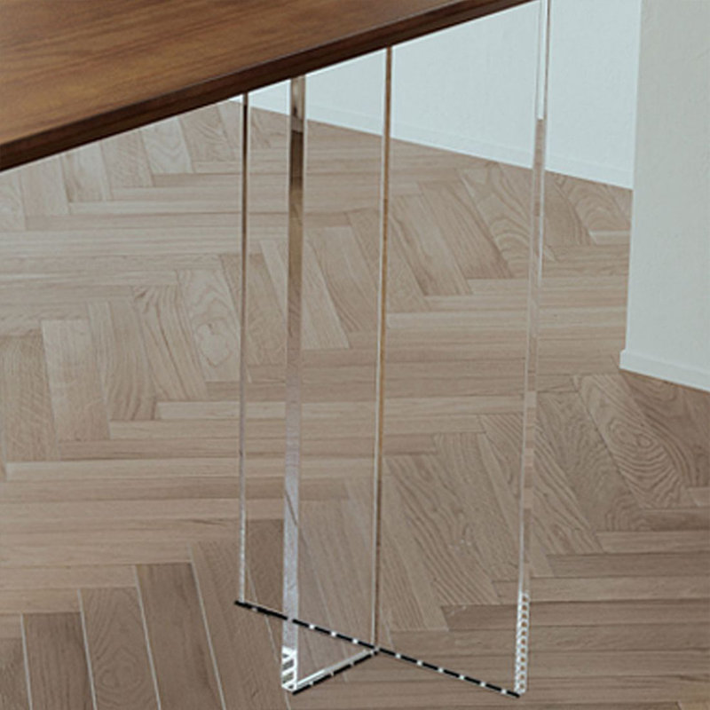 Ensemble de tables de bar 4 personnes brun clair + bois massif blanc + acier au carbone + acrylique