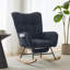 Teddy Fabric Wingback Glider Rocker & Ottoman Set, Nursery Nursing Rocking Chair With Side Storage Pocket, Smooth Gliding Motion, Safe Solid Wood Base, Comfy Accent Chair For Living Room,Grey-2055837847