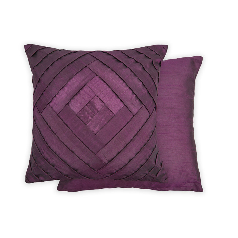 Bowery Geometric Square Cushion, Plum