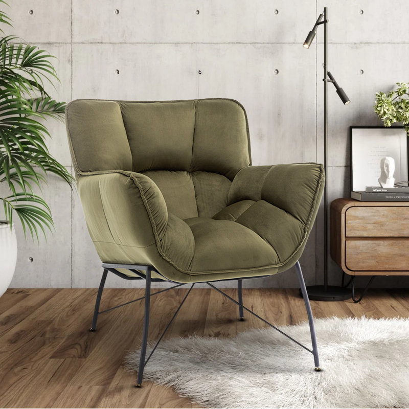 Lachlan Upholstered Accent Chair, Sage Green Velvet