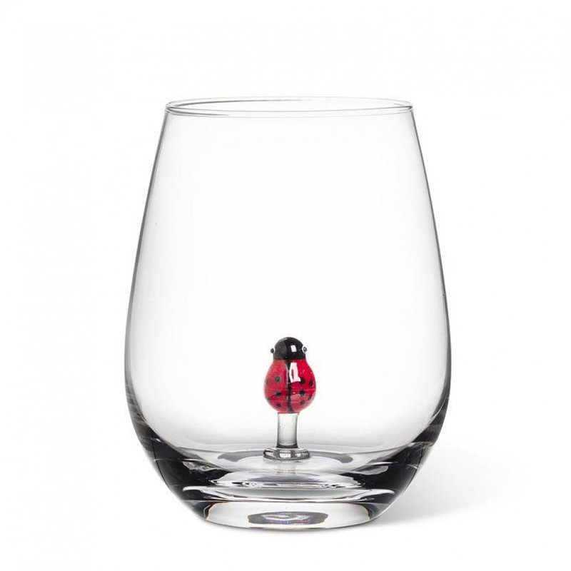 Ladybug Stemless Wine Glass