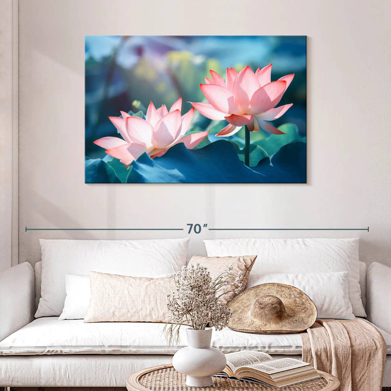 Fleurs de lotus Harnek, H 30 po x l 45 po