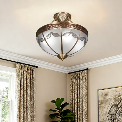 4-Light Dimmable Tiffany Bowl Pendant Light