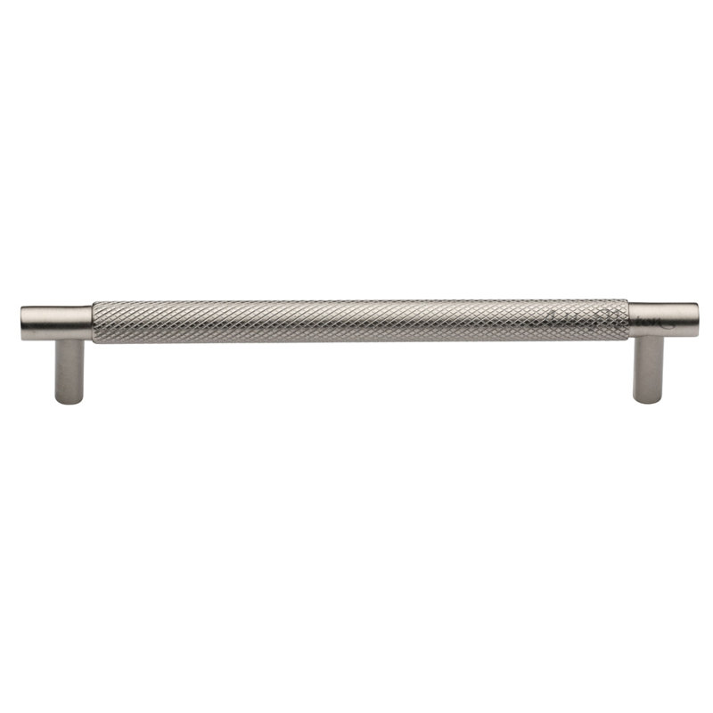 Bern Knurled Cabinet 6" Center to Center Bar Pull, Polished Nickel, 6"