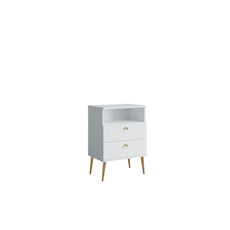 50cm W Laminate Bedside Table, Alpine White