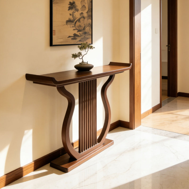 Console rétro de style chinois, 35.4" H x 47.2" W x 15.7" D