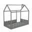 Structure de lit en bois avec clôture-738509980