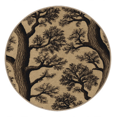 Washable Oak Trees Farm Area Rug