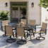 Chaise berçante rembourrée pivotante à 360 ° PVC-coated polyester - Design à dossier bas pour patio et jardin