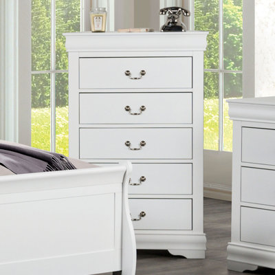 Commode de style transitionnel 1pc Support de pieds avec étui à poussière et tiroirs suspendus avec tiroirs à queue d'aronde anglaise