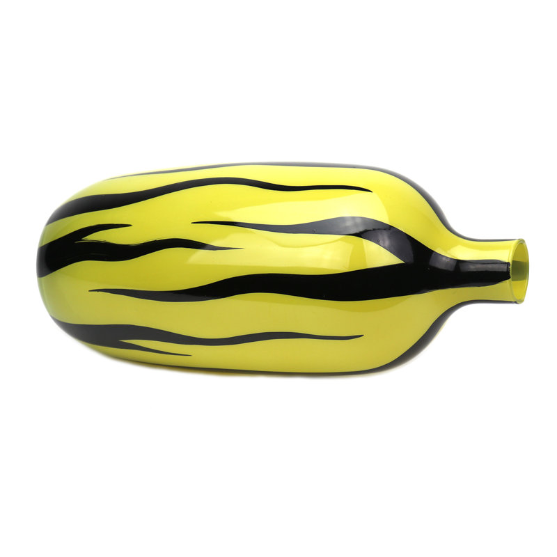 Zebra Handmade Glass Table Vase, 12" H x 5" W x 5" D