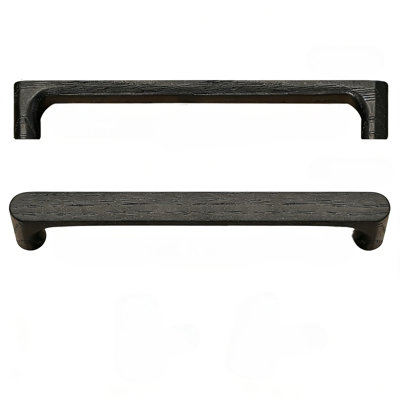 Paquet de 10 poignées de tiroir rondes en bois noir pour armoires et tiroirs, conception minimaliste moderne à un trou, finition grain de bois naturel