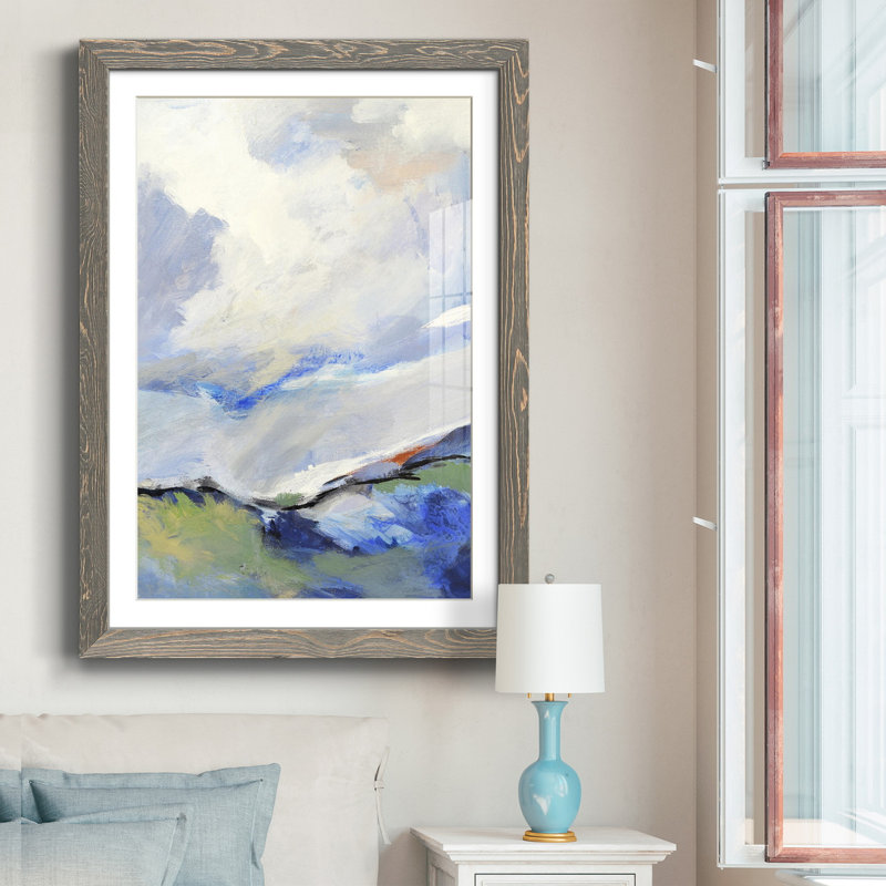 Autour des nuages III - reproduction d'art sur papier, H 31,5 po x l 23,5 po x P 1,5 po, gris