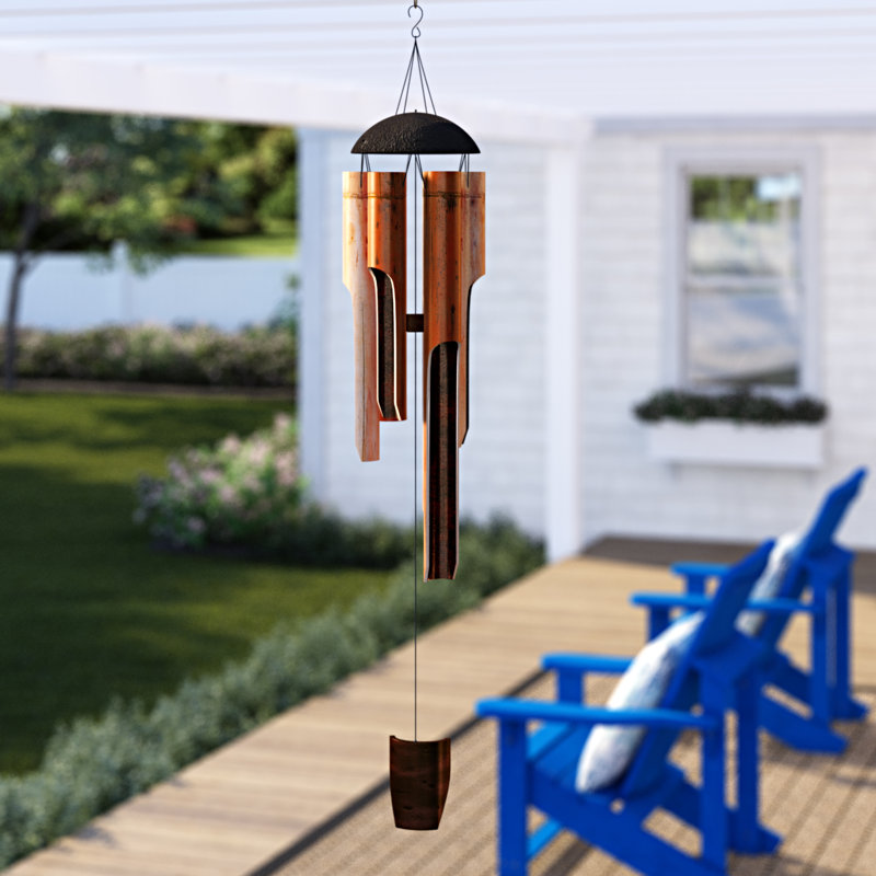 Carillons en bambou fabriqués à la main Mildenhall - décor en bois de 38 pouces pour les jardins, les patios et les balcons