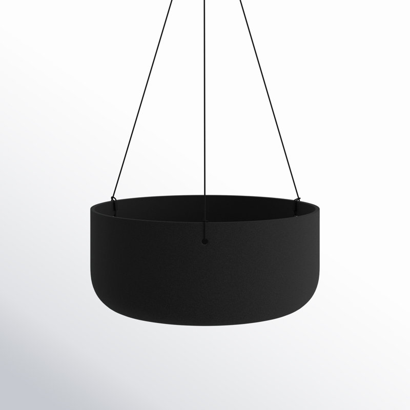 Mason Series Hanging Kona Bowl Planter, Black, 1