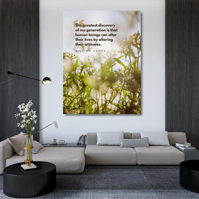Latitude Run® ArtsyQuotes Gallery Wrapped Canvas Art Titled: William James Quote: Greatest Discovery ArtsyQuotes-001688